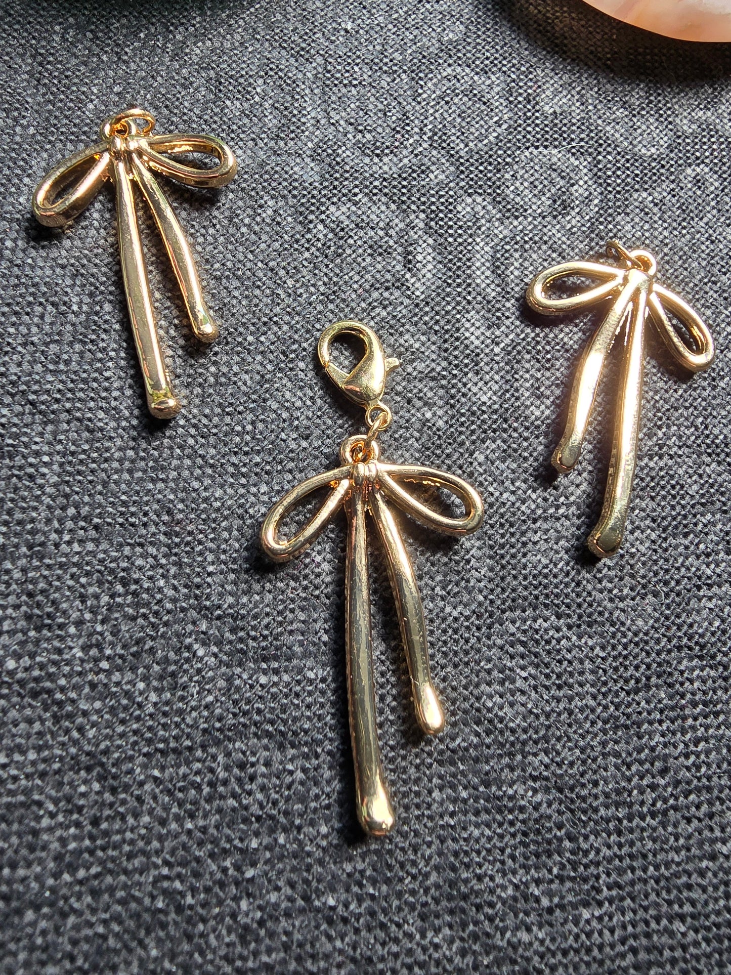 Dainty Gold Bow Charm | Sleek & Whimsical Jewelry Clip My Store