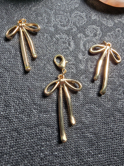 Dainty Gold Bow Charm | Sleek & Whimsical Jewelry Clip My Store