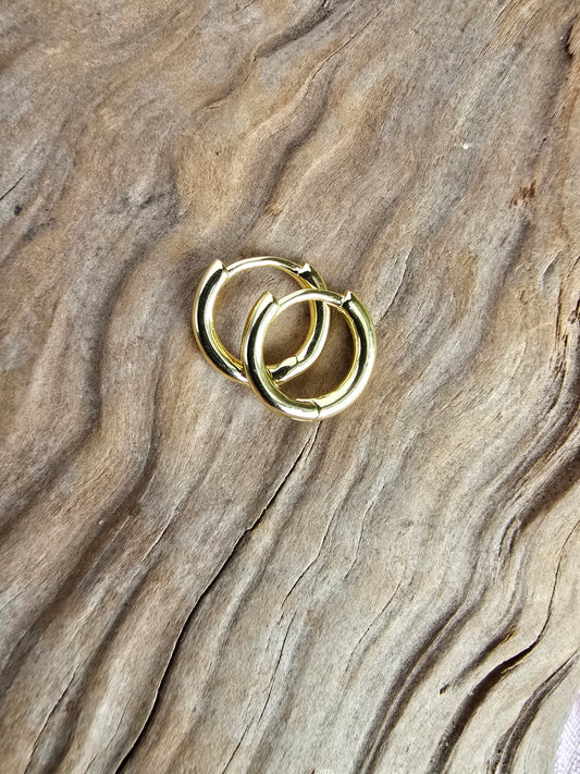 Small Gold Huggie Hoops (13MM) Sacred Sol Design