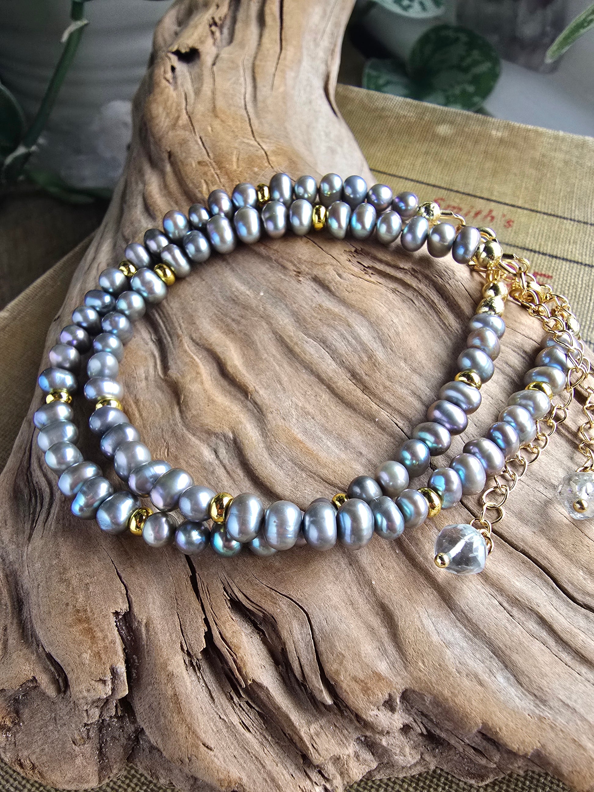 Gold Filled Pearl Bracelet with Gemstone Charm Extender | Everyday Pearl Jewelry My Store