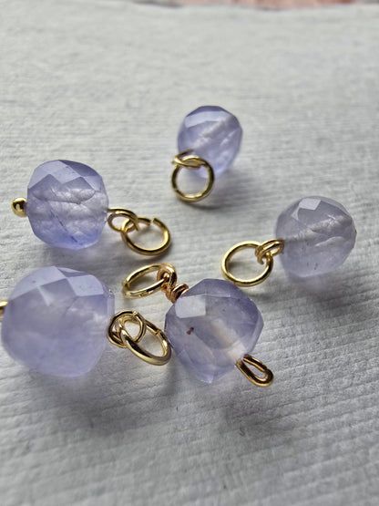 Lavender Chalcedony Faceted Cube Drops Sacred Sol Design