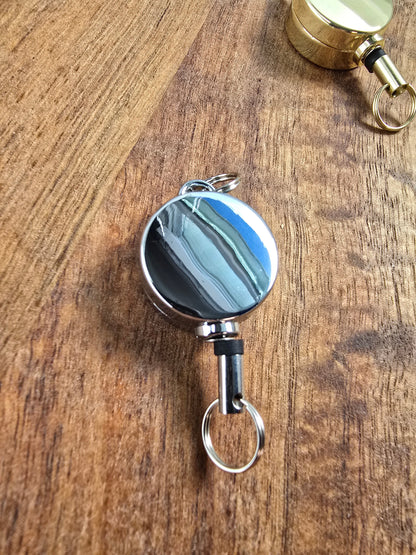 Mini Retractable Metal Badge Reel Sacred Sol Design