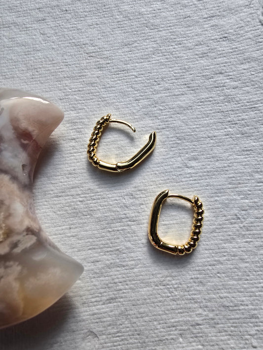 Modern Beaded Hoops (15.5 × 13 MM)