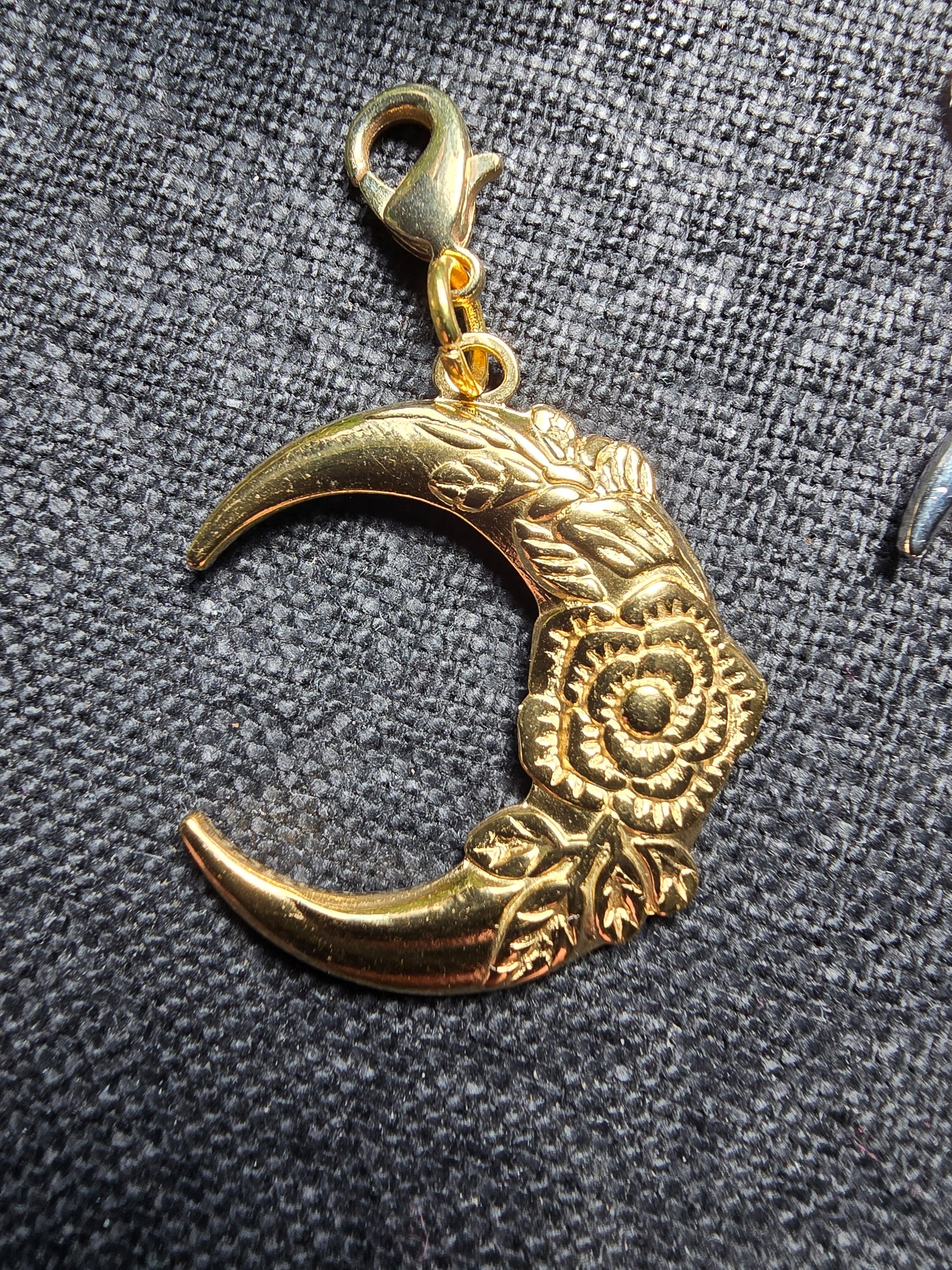 Floral Crescent Moon Charm My Store