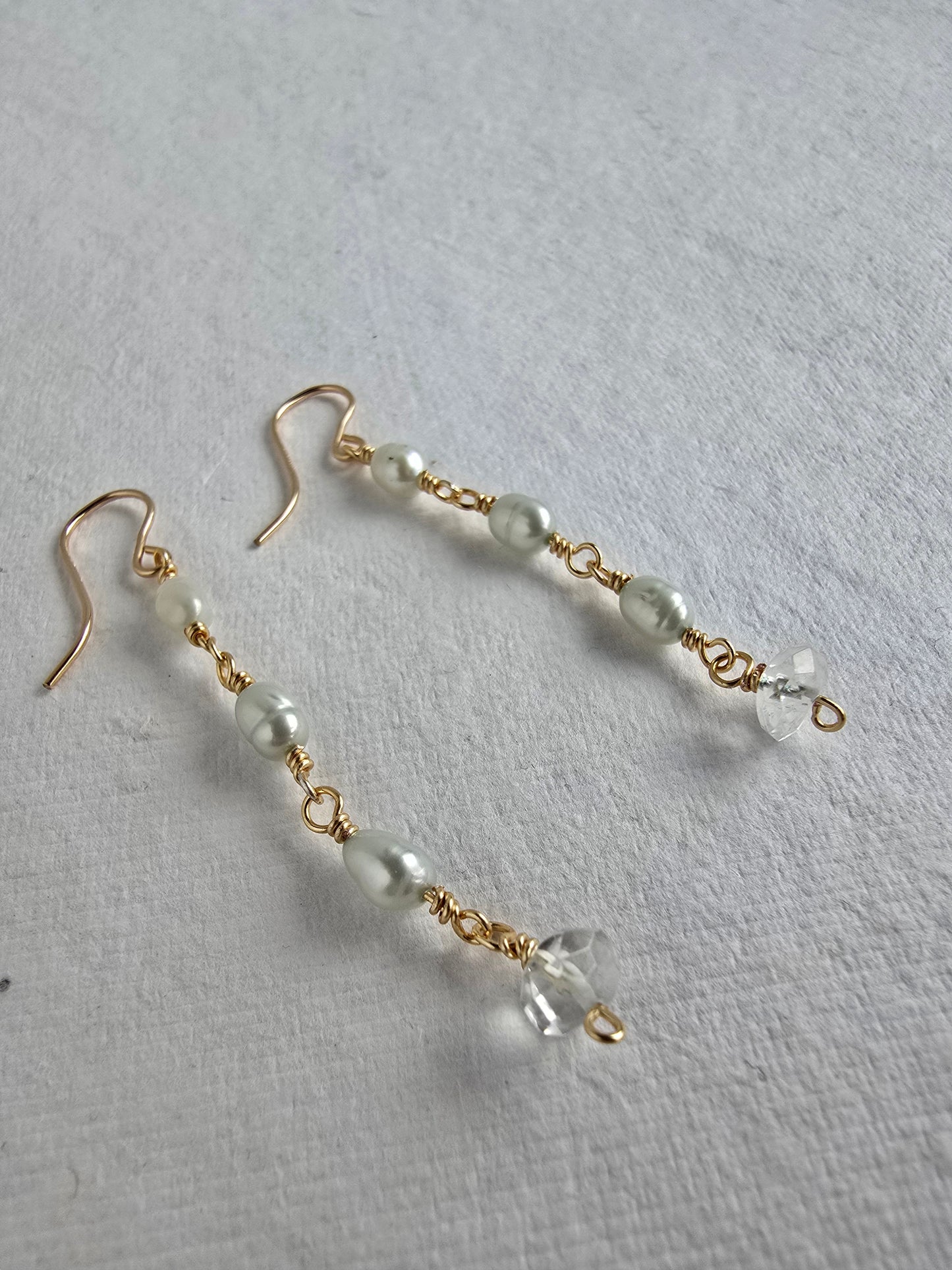 Aquamarine Pearl Drop Earrings
