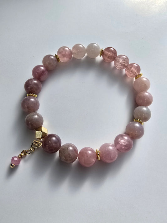 Gentle Grace Rose Quartz & Lavender Gemstone Bracelets My Store