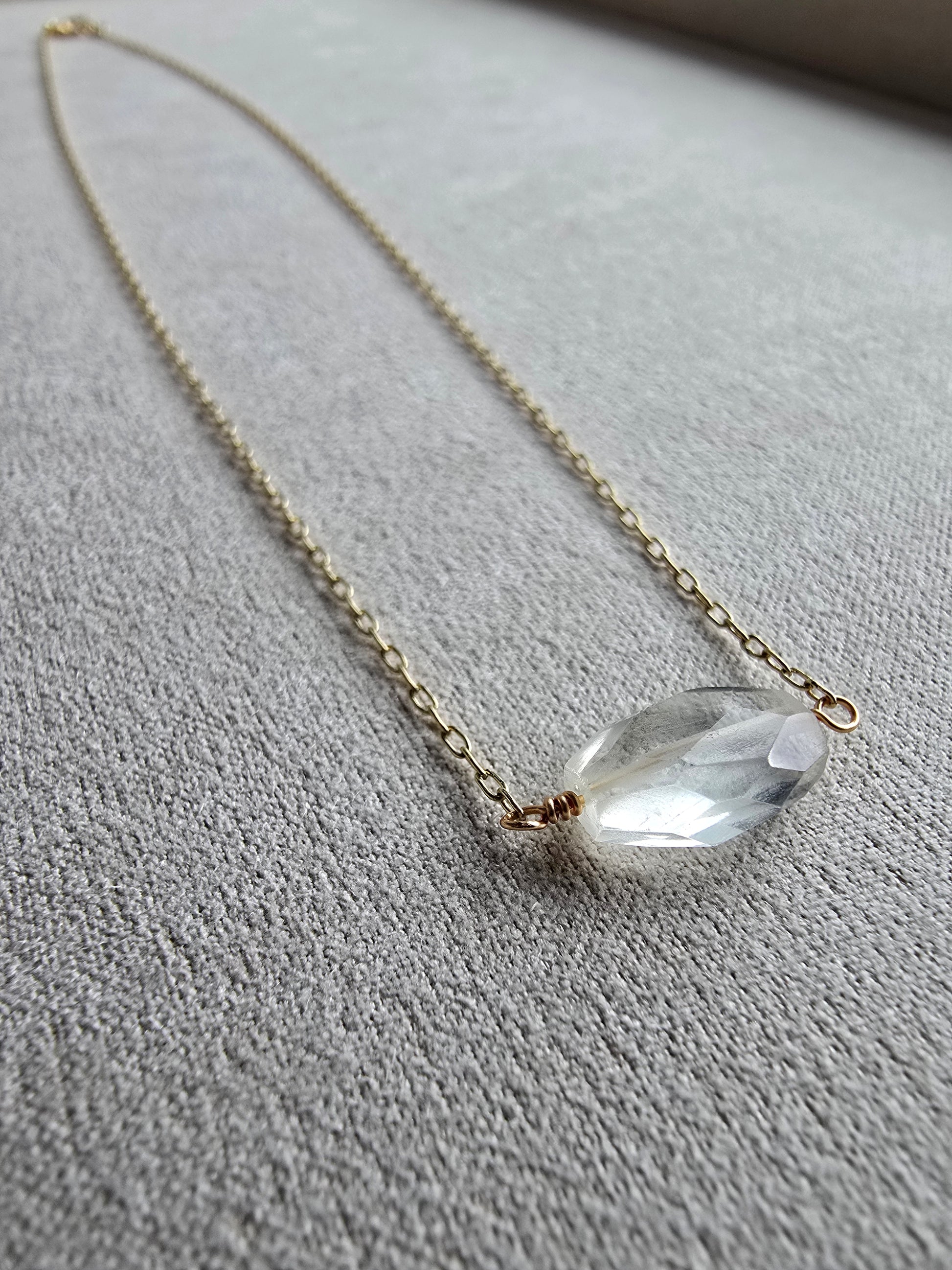 Faceted Citrine Gold Filled Dainty Necklace Sacred Sol Design