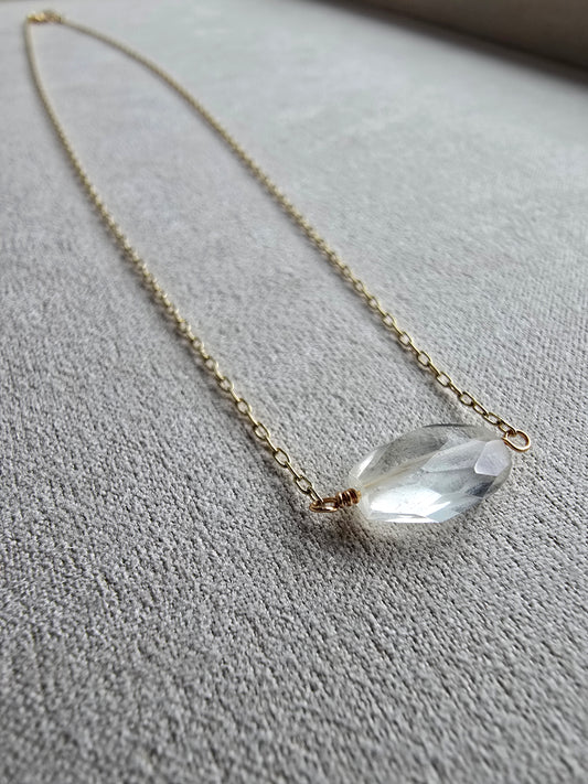 Faceted Citrine Gold Filled Dainty Necklace Sacred Sol Design