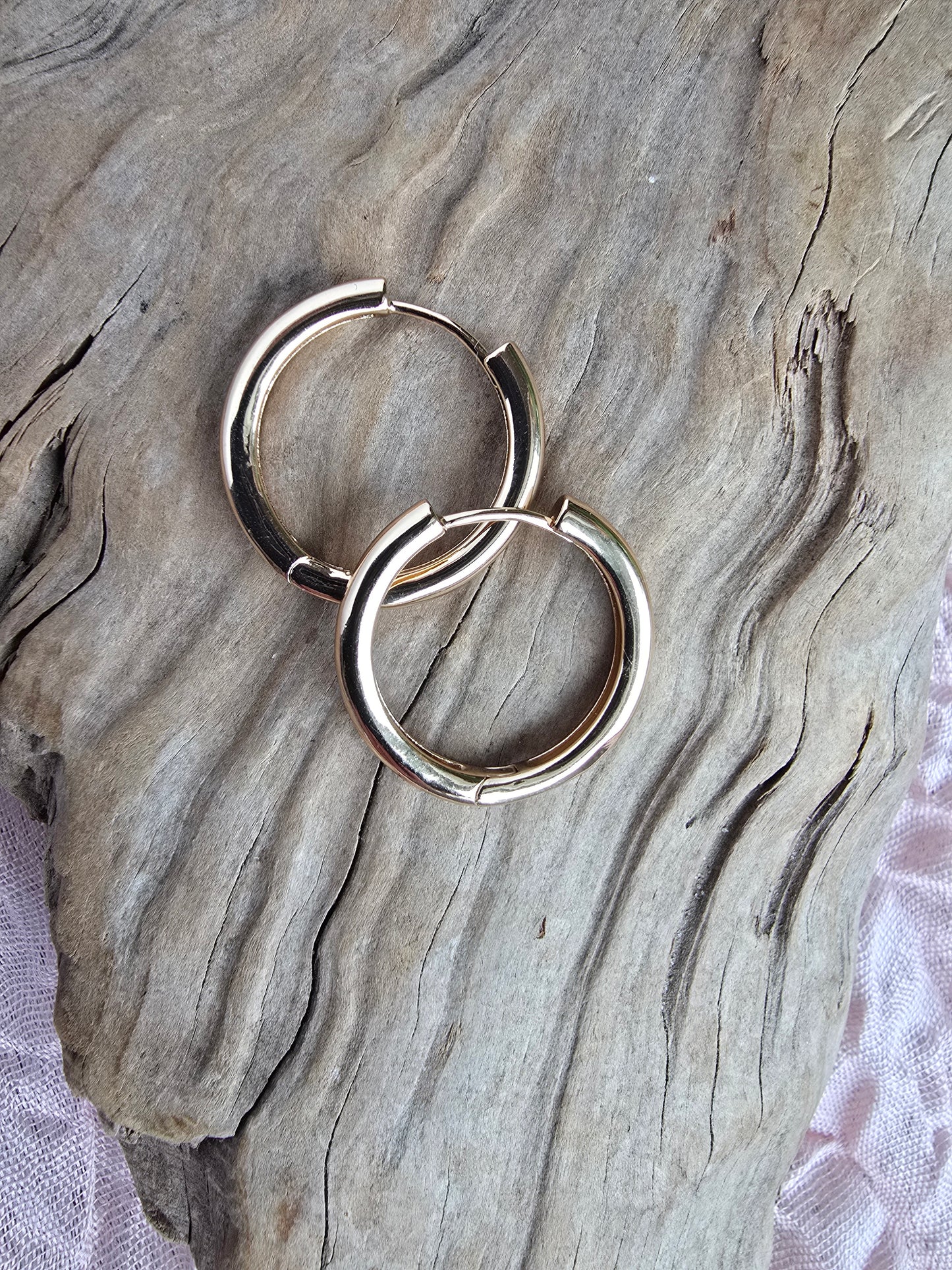 Foundation Huggie Hoops (24.5MM) Sacred Sol Design