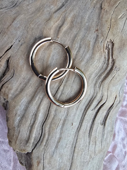 Foundation Huggie Hoops (24.5MM) Sacred Sol Design