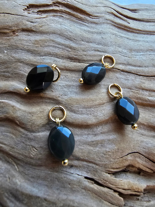 Faceted Obsidian Drops
