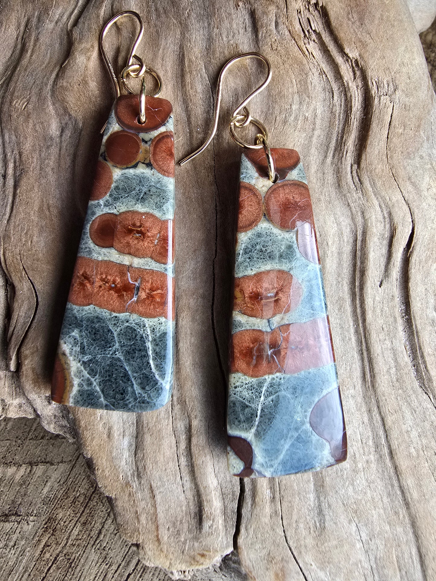 Peanut Jasper Earrings – Natural Orb Stone Drop Earrings Sacred Sol Design