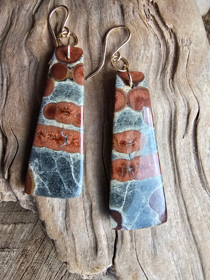 Peanut Jasper Earrings – Natural Orb Stone Drop Earrings Sacred Sol Design